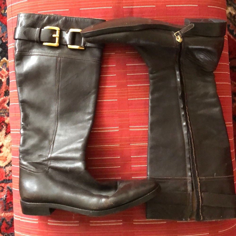 Burberry Brown Leather Riding Bit Boots